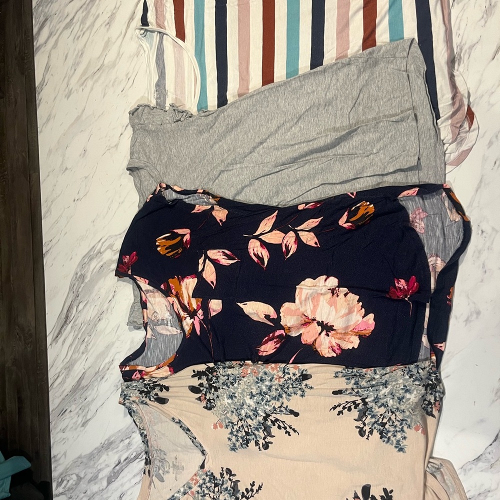 Floral and Striped Women's Tops